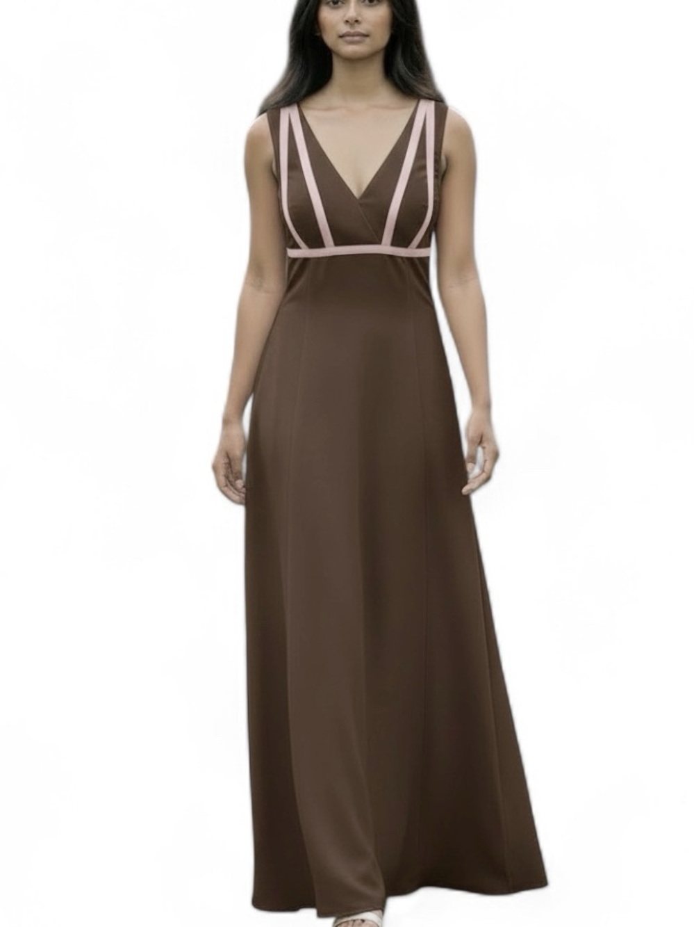 DG Donna Gray Elegant Brown Evening Gown